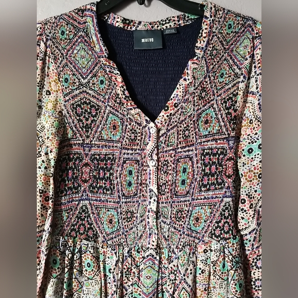 Maeve women’s dress Medium tiled amethyst colorful pattern mini Anthropologie - Picture 6 of 7